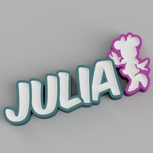 nommé Julia Minnie LED lampe enfant ornement lumière alphabet contrôle cadeau nuit Laura 3d print model - Mito3D