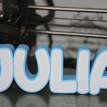 nameled julia name led letters personalized 3d print model - Mito3D