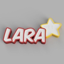 nommé lara étoile LED lampe enfant ornement lumière alphabet contrôle cadeau nuit 3d print model - Mito3D
