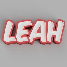 nameled leah - led lamp child ornament light alphabet control gift night 3d print model - Mito3D