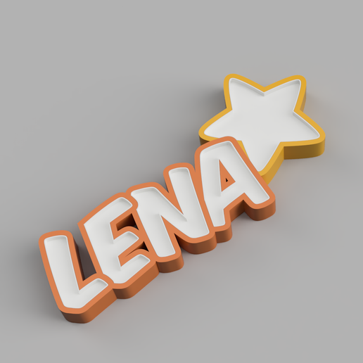 benannt Lena Star LED Lampe Name Kind Ornament Licht Steuerung Geschenk modular kleben Zuhause Haus Nacht Leena 3D print model - Mito3D