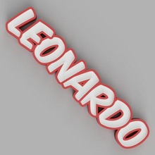 nomeado leonardo conduziu luminária criança enfeite luz alfabeto controle presente 3d print model - Mito3D