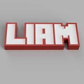 namel Liam yazı tipi Minecraft Led Lamba isim 3d print model - Mito3D