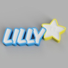 nombrado lilly estrella LED lámpara niño ornamento ligero alfabeto controlar regalo noche 3d print model - Mito3D