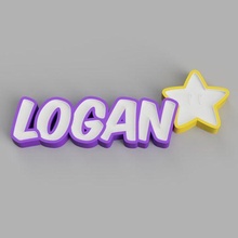 namel Logan star Led Lamba çocuk süs ışık alfabe kontrol hediye gece 3d print model - Mito3D