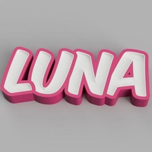 namel Luna Led Lamba isim çocuk süs ışık kontrol hediye modüler tutkal ev gece 3d print model - Mito3D