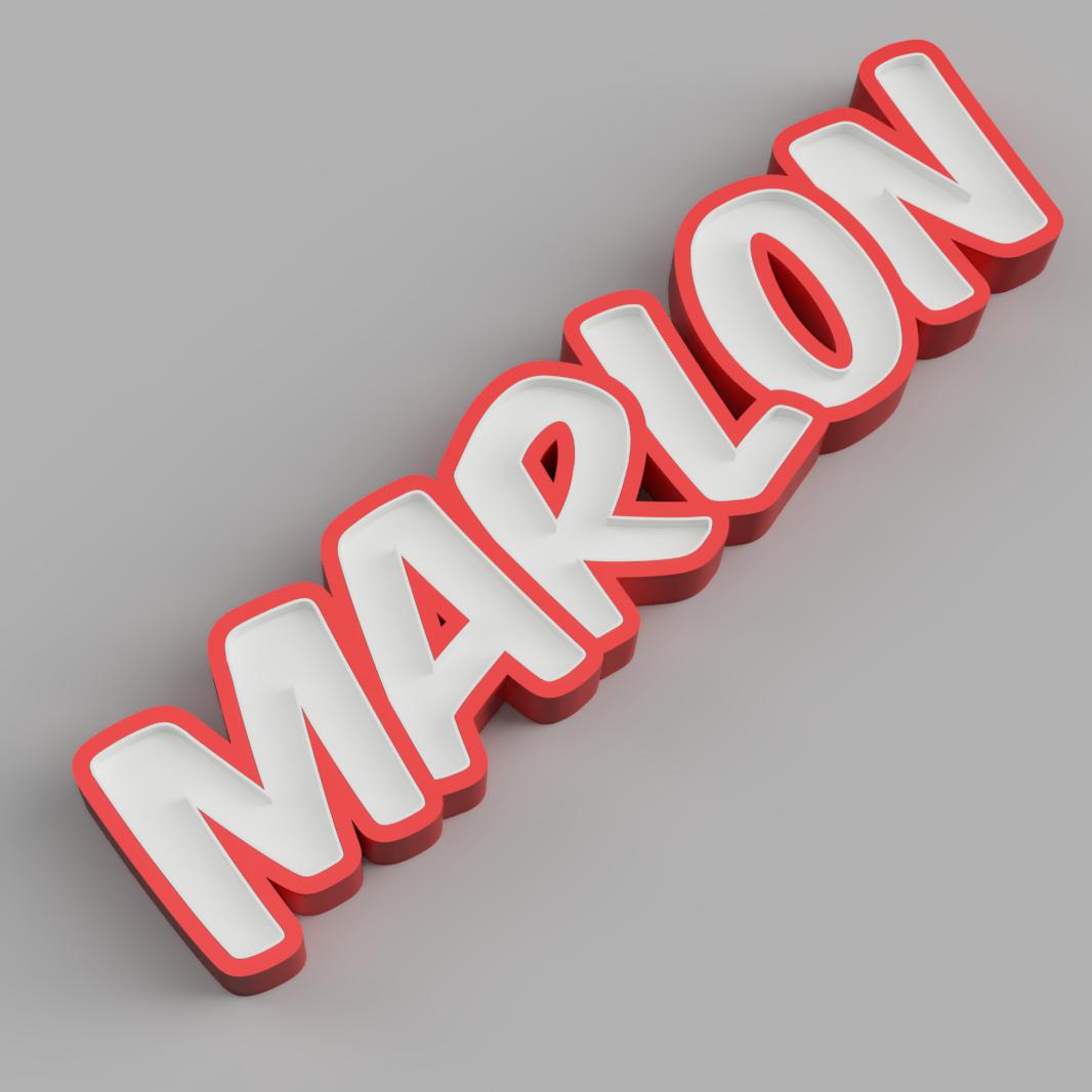 nameled marlon - led lamp name child ornament light alphabet control gift night 3D print model - Mito3D