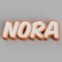 nomeado nora conduziu luminária criança enfeite luz alfabeto controle presente modular cola casa 3d print model - Mito3D