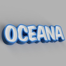 nameled oceana - led lamp name child ornament light control gift modular glue home night 3d print model - Mito3D