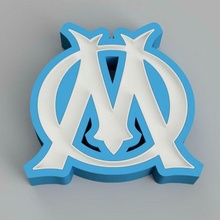 nameled olympique marseille - logo led lamp name child ornament light control gift modular glue home night om de 3d print model - Mito3D