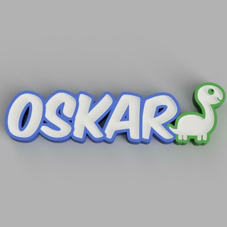 nombrado oskar dinosaurio LED lámpara nombre hogar casa niño ornamento ligero alfabeto controlar regalo noche jurásico 3d print model - Mito3D