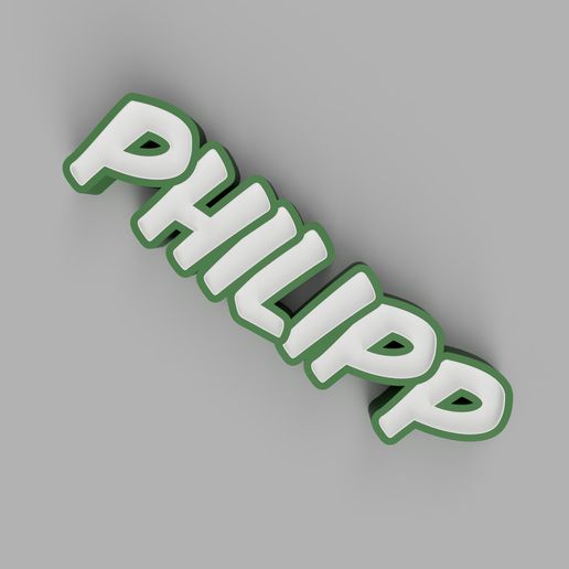 nommé philipp LED lampe enfant ornement lumière alphabet contrôle cadeau modulaire colle nuit 3D print model - Mito3D