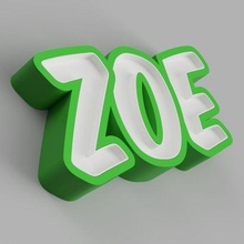 nameled zoe - led lamp child ornament light alphabet control gift night 3d print model - Mito3D