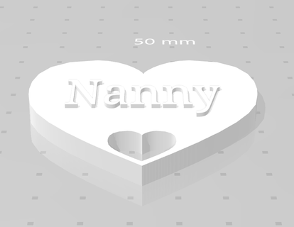nanny heart keychain Jewelry grandma grandmother abuela 3d print model - Mito3D