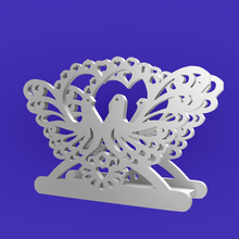 napkin holder heart & doves 3d print model - Mito3D