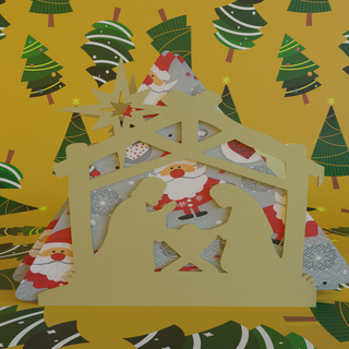 serviette table bague Nativité scène Noël manger décoration vacances 3d print model - Mito3D