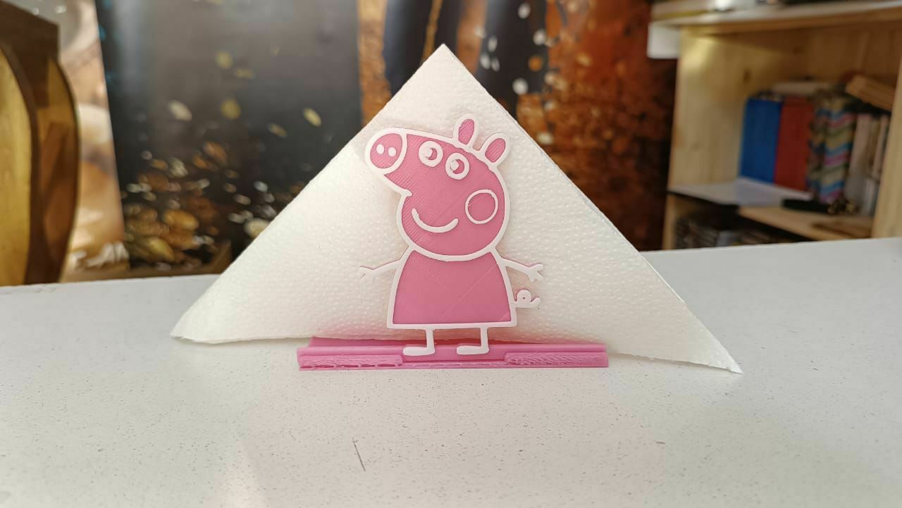 napkin ring peppa pig 3D print model - Mito3D