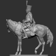 Napoleon Husar cheval Soldat Fahrer Pferd 3d print model - Mito3D