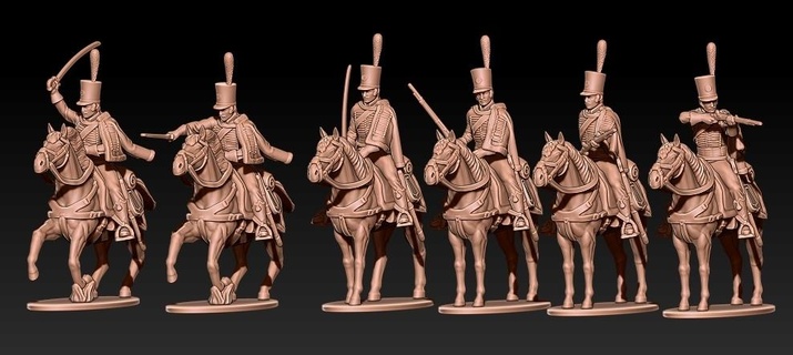 napoleonic french early hussars palisse 3d print model - Mito3D