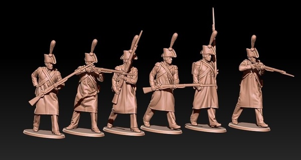 napoleonic french grenadiers greatcoats bicorne 3d print model - Mito3D
