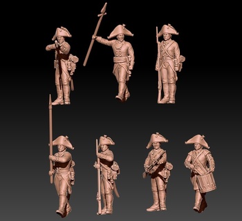 napoleonic russian musketeers 1799 bicorne set 1 3d print model - Mito3D