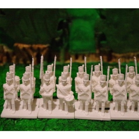 napoleonics 3 İngiliz piyade parçası oyun 28 mm asker wargaming 3D print model - Mito3D