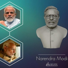 narendra modi 3d portrait sculpture statue bust face head human art 3dprint stl 3d print model - Mito3D