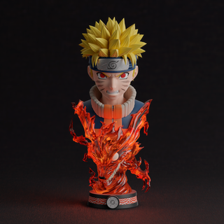 Naruto büst Sanat naruto sasuke kyuubi kurama anime manga fanart 3d 3dprint konoha karaktermodelleme koleksiyon 3d print model - Mito3D