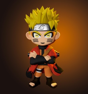 Naruto chibi v2 Uzumaki sasuke uchiha clan anime manche toon funko mignonne edquan collectionner fanart 3d print model - Mito3D
