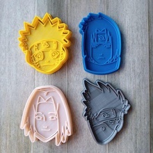 naruto equipo x4 Galleta cortadores kakashi sakura Sasuke ninja paquete corte moldes galletas sello 3d print model - Mito3D