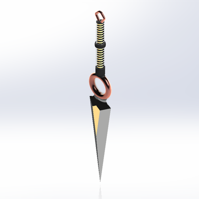 naruto kunai v2 shuriken hilandero juguete ninja anime juego cuchillo cuchillos muñeca spiner girar manipulado agitarse espada palas guadaña 3d print model - Mito3D