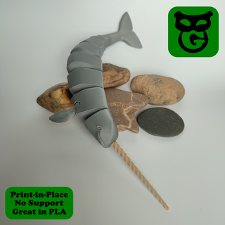 deniz gergedanı esnek esnek esnek memeli balina oyuncak mafsallı print in place Sanat oyuncak hayvan gerçekçi fabrika deniz okyanus 3d print model - Mito3D