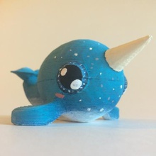 narwhal game unicorn horn whale dolphin sea animals cute 3d print model - Mito3D