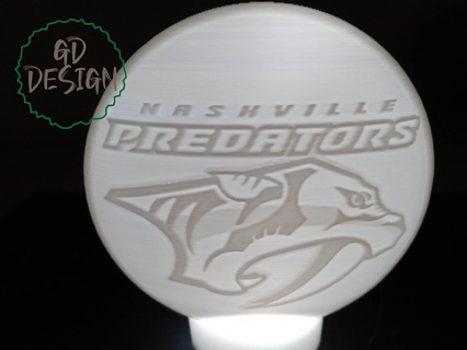 nashville predators hockey puck light Various nhl sports tealight décor man cave nightlight 3d print model - Mito3D