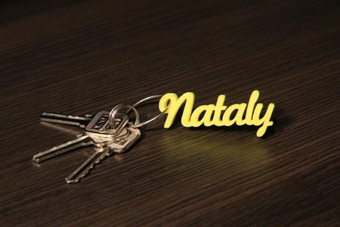 nataly keychain 3d easy print keychains 3d print model - Mito3D