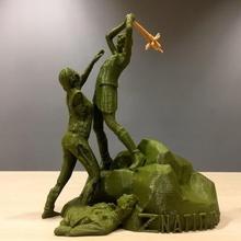 nation addy vs zombie statue art people 3d print model - Mito3D