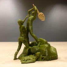 nación doc vs zombie estatua art la gente 3d print model - Mito3D