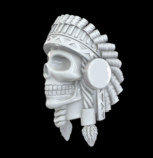 yerli Amerikan Hintli kafatası yüzük takı sembolizm miras kültür ustalık halklar Beyan parça 3d print model - Mito3D