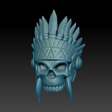native american crâne anneau 3d modèle d'impression bijoux de l'anneau 3d print model - Mito3D