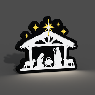Geburt Szene Leuchtkasten LED Lampe Zuhause Haus Weihnachten Fan Art Box Lampenkasten gleiche Schicht Mehrfarbig Lichter Luminarien braga3dprint ams Bambus mmu 3d print model - Mito3D