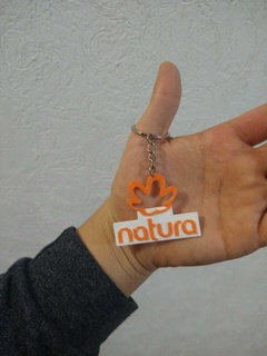 natura logo llavero llave anillo 3d print model - Mito3D
