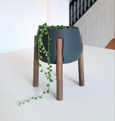 naturel élégance pot supporter bois jambe cylindrique conception moderne éléments polyvalent intérieur décor stabilité fonctionnalité 3d print model - Mito3D