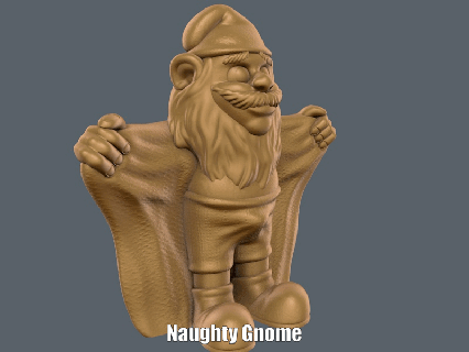 naughty gnome easy print support Art funny garden christmas ornament chibi cute cartoon figure model sculpture supportless 3d print model - Mito3D
