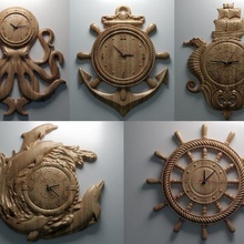 nautical clocks pack - 3d stl files cnc wall clock models aspire vcarve carveco artcam estlcam 3d print model - Mito3D