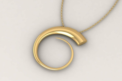 nautilus pendant 0129 pendants gold jewelry jewellery necklace silver jewel shop 3dprint printable 3d printing stl file accessory trend minimal modern 3d print model - Mito3D