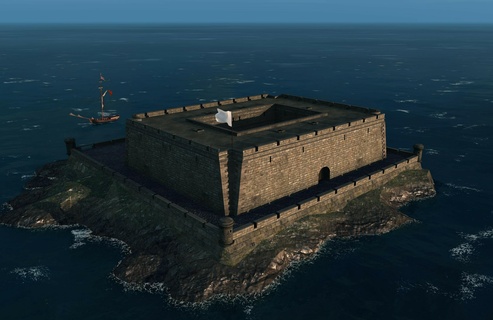 naval action fort - coastal gun fort  3d print model - Mito3D