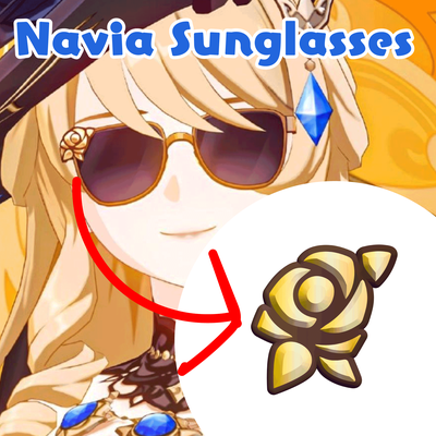 navia sunglasses rose - genshin impact 4 cosplay fashion glasses fontaine 3d print model - Mito3D