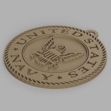 navy keychain army badge coat arms logo military art decoration united ship response team 3d print model - Mito3D