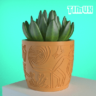 Nato Linee pentola antico peruviano cultura design fioriera succulenta cactus vaso decorazione autoctona Perù minipot ornamento matita titolare supporto resina sla 3d print model - Mito3D