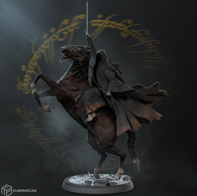 nazgul signore of anelli arte sculture cavallo 3d print model - Mito3D